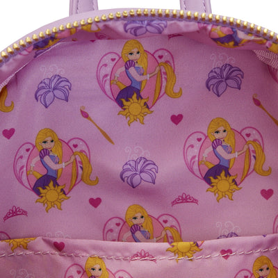 671803446496 - Loungefly Disney Rapunzel Princess Scene Mini Backpack - Interior Lining