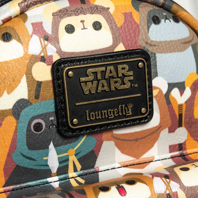 707 Street Exclusive - Star Wars Ewok Chibi Allover Print Mini Backpack - Plaque