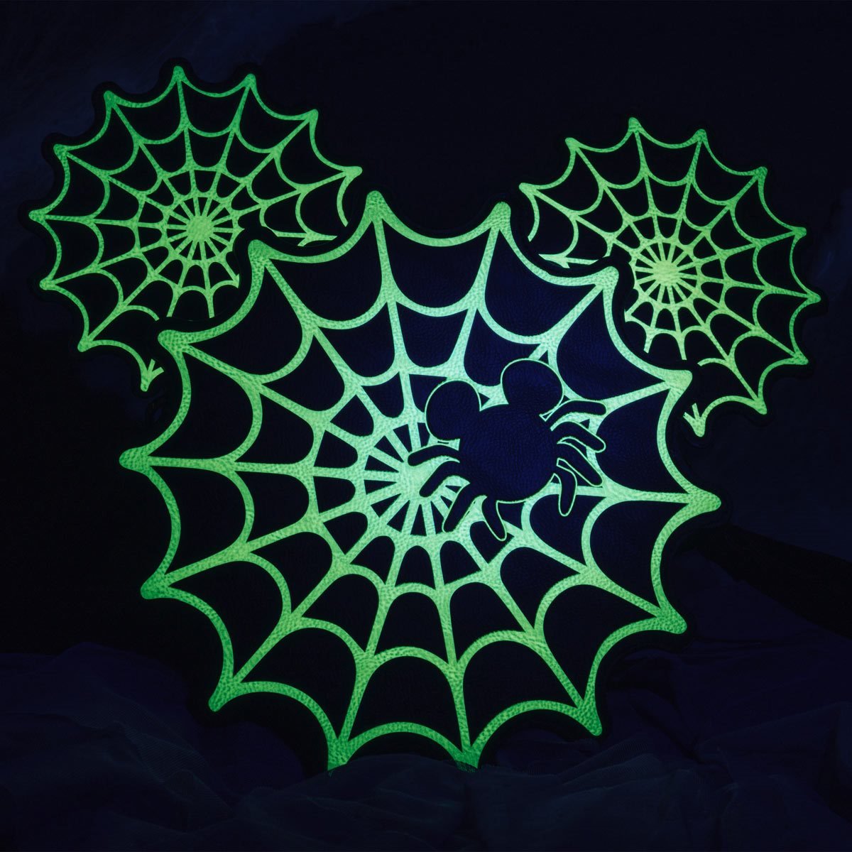 Loungefly Disney Mickey Mouse Spiderweb Mickey Glow in the Dark Crossbody - Entertainment Earth Ex - Loungefly crossbody glow in the dark
