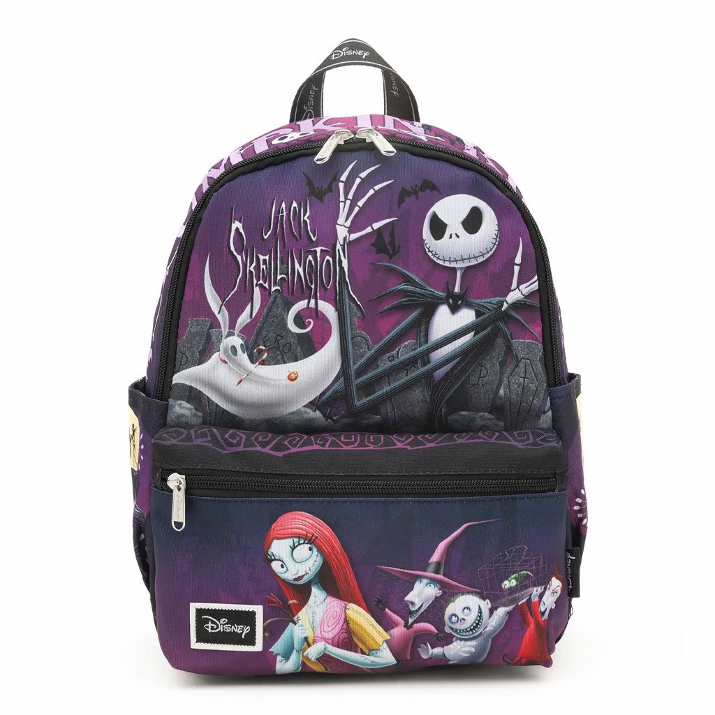 WondaPop Disney Nightmare Before Christmas Halloween Town Gang 13" Nylon Mini Backpack - Front