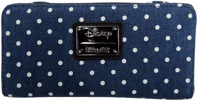 Loungefly Disney Minnie Mouse Denim Polka Dot Zip-Around Wallet