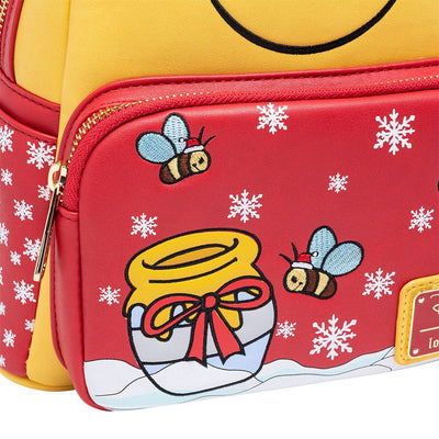 707 Street Exclusive - Loungefly Disney Santa Winnie the Pooh Cosplay Mini Backpack - Embroidered and Debossed Details