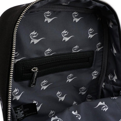 LOUNGEFLY X THE NIGHTMARE BEFORE CHRISTMAS JACK SKELLINGTON EMBROIDERED HEADS CANVAS MINI BACKPACK - INSIDE PRINT