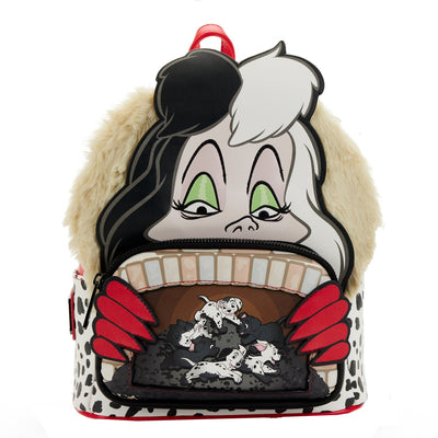 Loungefly Disney 101 Dalmatians Villains Scene Cruella Mini Backpack - Front