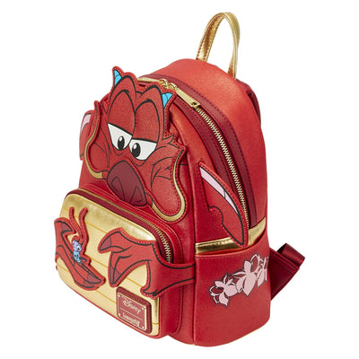 671803394261 - Loungefly Disney Mulan 25th Anniversary Mushu Glitter Cosplay Mini Backpack - Top View