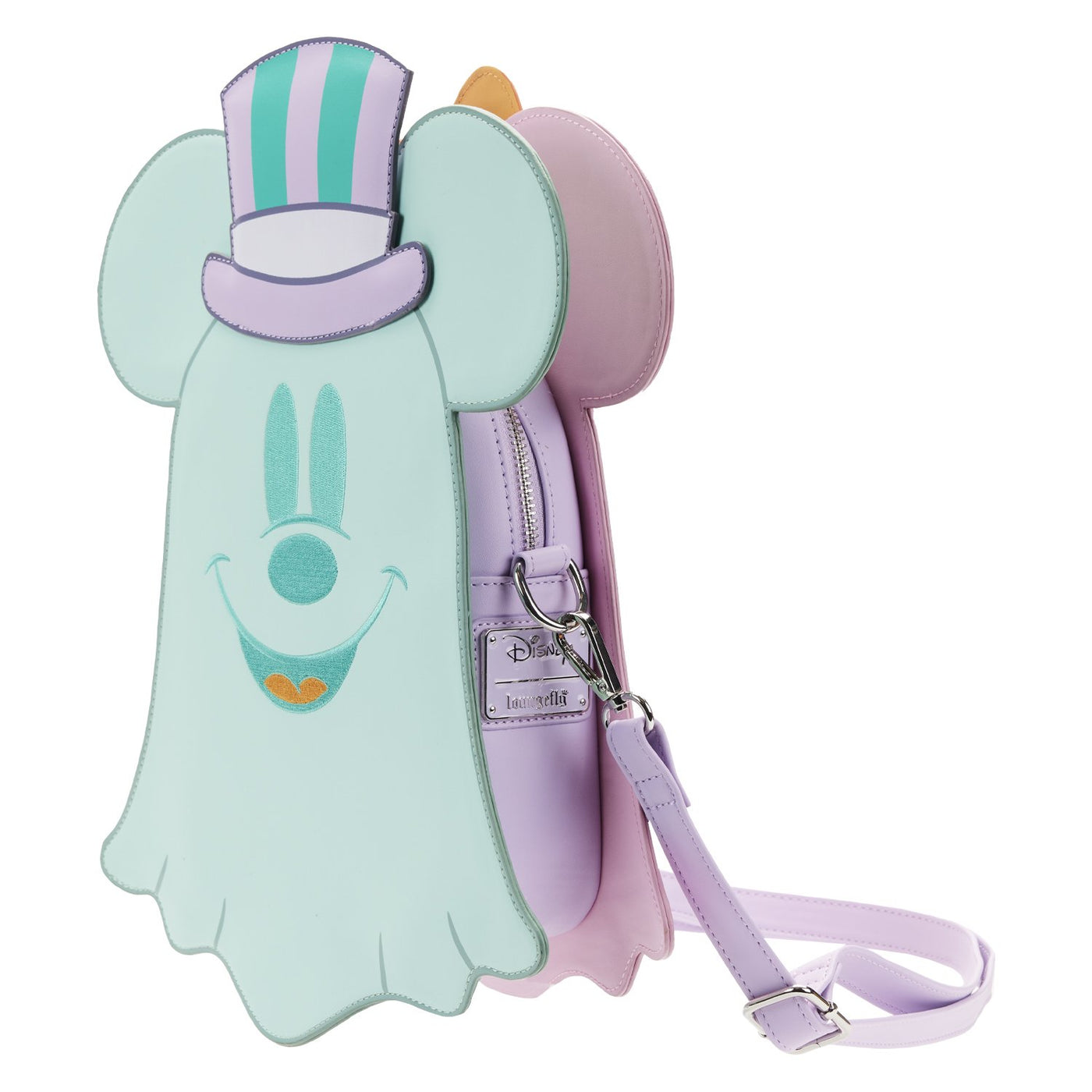 Loungefly Disney Pastel Ghost Minnie and Mickey Glow in the Dark Double Sided Crossbody - Side View