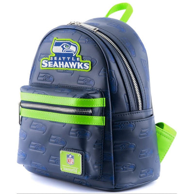 Loungefly NFL Seattle Seahawks Logo Allover Print Mini Backpack