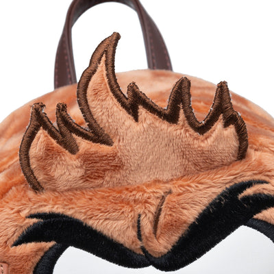 707 Street Exclusive - Loungefly Warner Brothers Looney Tunes Tasmanian Devil Plush Cosplay Mini Backpack - Front Closeup