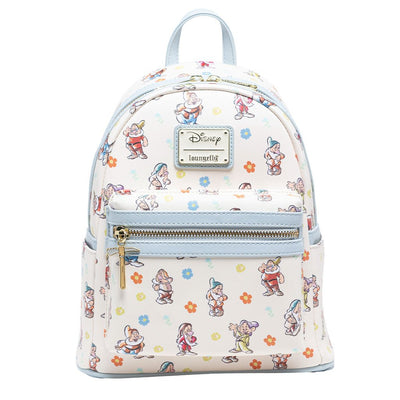 707 Street Exclusive - Loungefly Disney Snow White and the Seven Dwarfs Blue Mini Backpack - Front