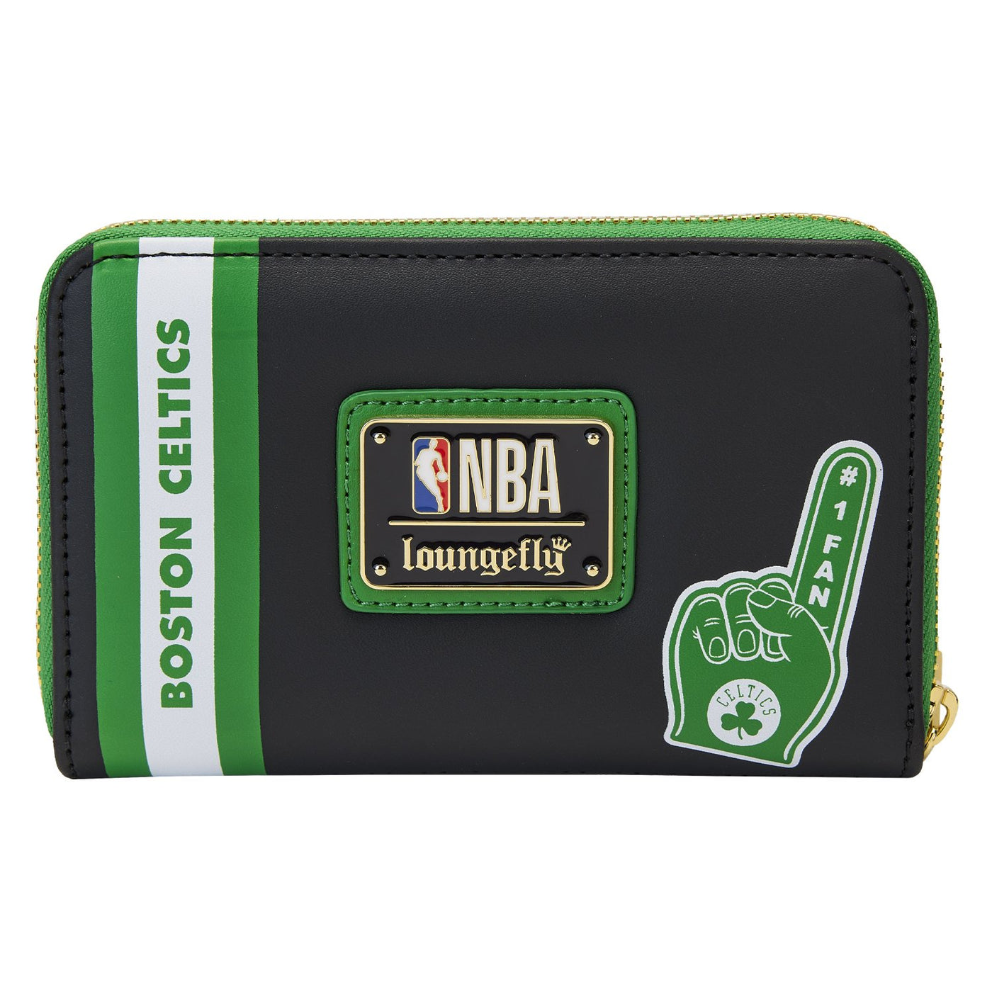 671803451698 - Loungefly NBA Boston Celtics Patch Icons Zip-Around Wallet - Back
