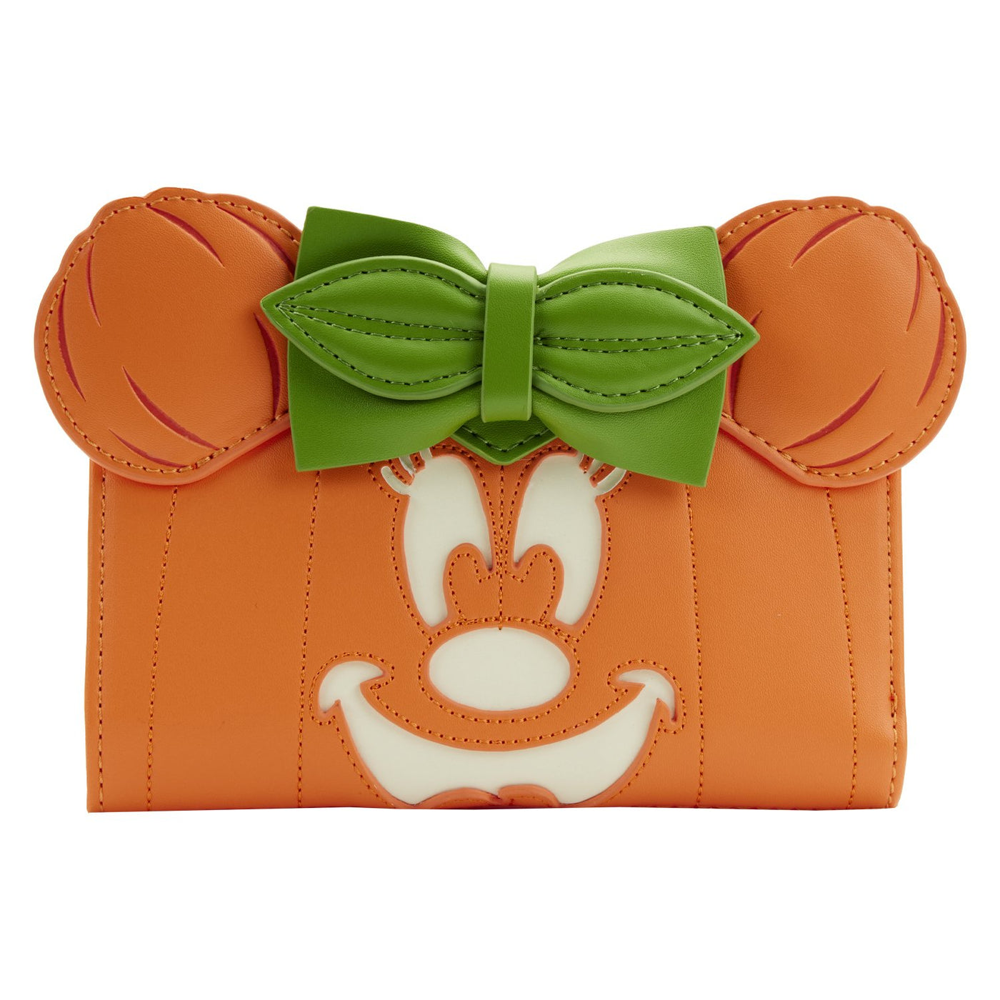 Loungefly Disney Glow Face Pumpkin Minnie Flap Wallet - Front