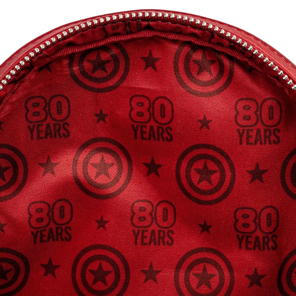 Loungefly Marvel Captain America 80th Anniversary Floral Shield Mini Backpack - Lining