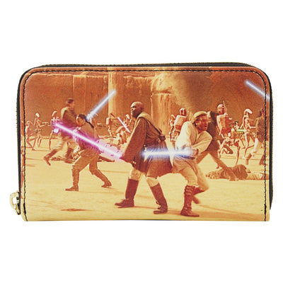Loungefly Star Wars Episode Two Attack of the Clones Scene Zip-Around Wallet - Front