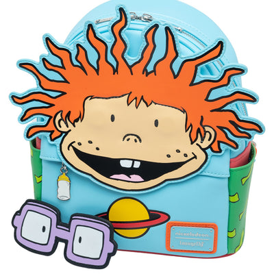 707 Street Exclusive - Loungefly Nickelodeon Rugrats Chuckie Cosplay Mini Backpack With Removable Glasses - Front Without Glasses