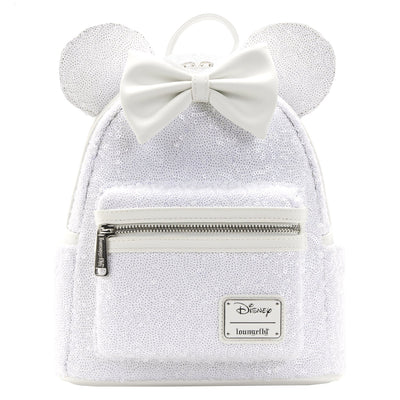 Loungefly Disney Minnie Sequin Wedding Mini Backpack - Front