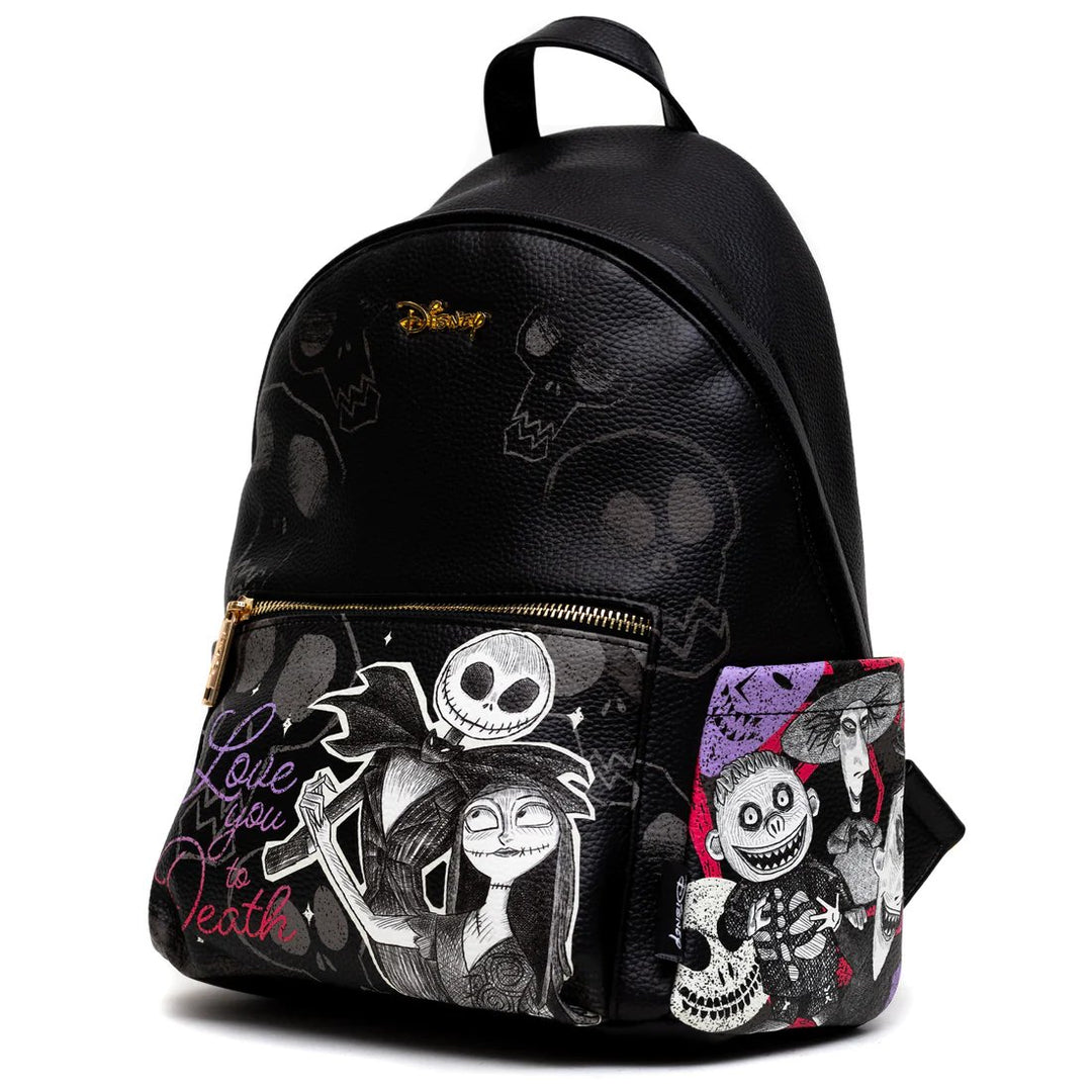 WondaPop High Fashion Disney Nightmare Before Christmas Jack and Sally Mini Backpack - Alternate Side View