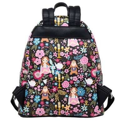 707 Street Exclusive -  Loungefly Disney Beauty and the Beast Belle Floral Mini Backpack - Back