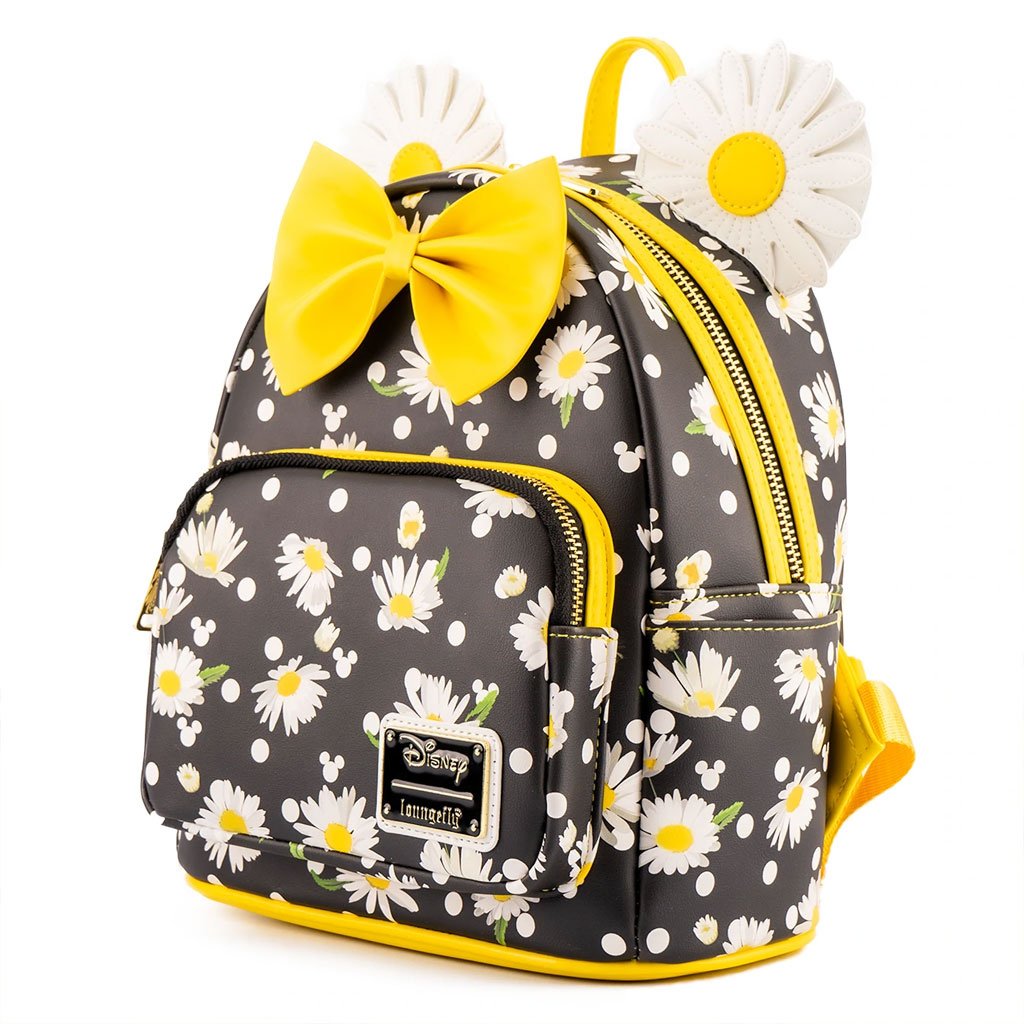Loungefly Disney Minnie Mouse Daisies Mini Backpack - Front Plaque