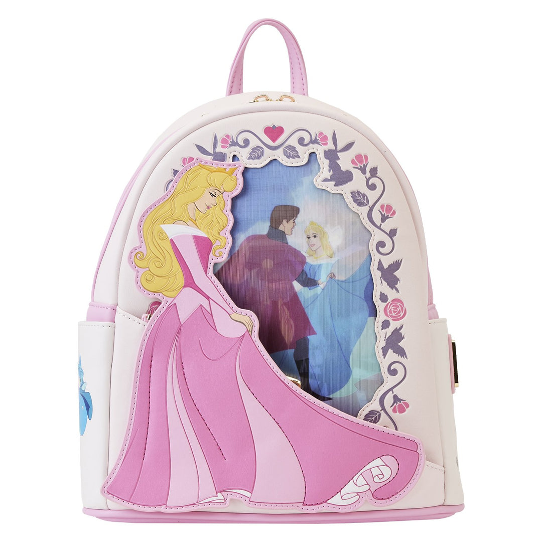 disney princess loungefly mini backpack Loungefly: with each panel of the bag displaying a unique scene from the beloved animated feature film Loungefly Disney Princess Castle Series