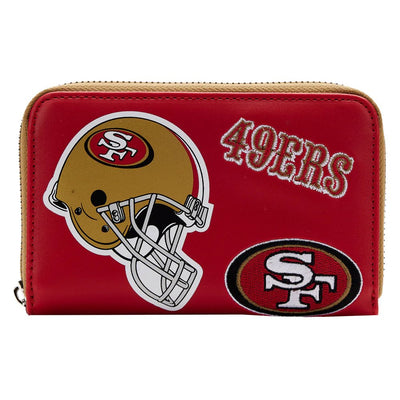 Loungefly NFL San Francisco 49ers Patches Zip-Around Wallet - Front