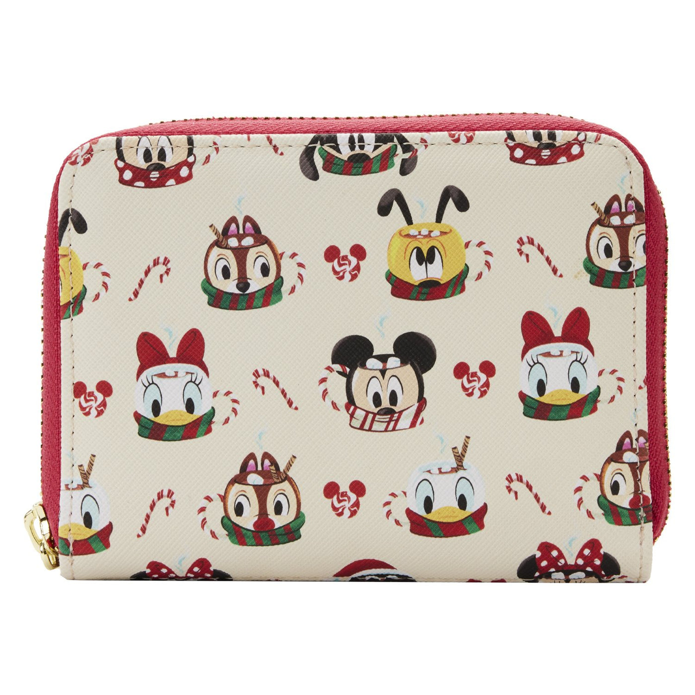 Loungefly Disney Hot Cocoa Mugs Allover Print Zip-Around Wallet - Front