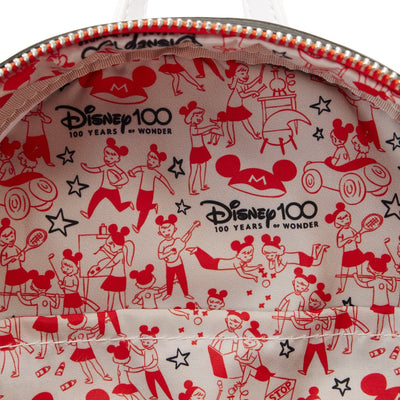 671803451377 - Loungefly Disney 100th Mickey Mouse Club Mini Backpack - Interior Lining