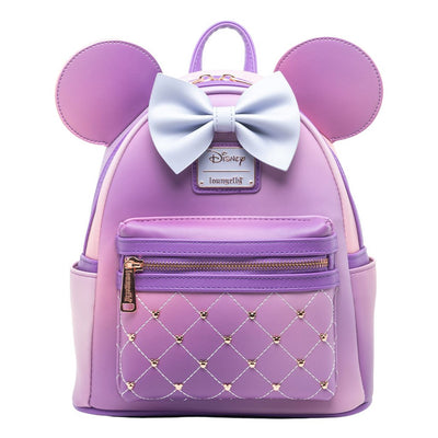 671803457140 - 707 Street Exclusive - Loungefly Disney The Minnie Mouse Classic Series Mini Backpack - Lavender Haze - Front