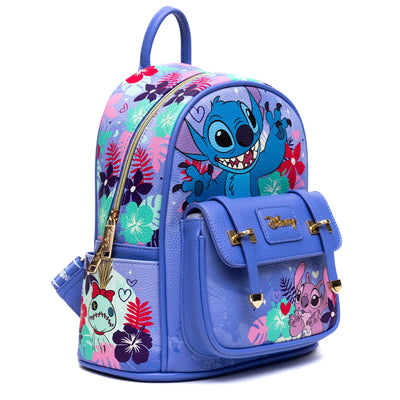 WondaPop Disney Lilo and Stitch Floral Angel and Stitch Mini Backpack - Side View