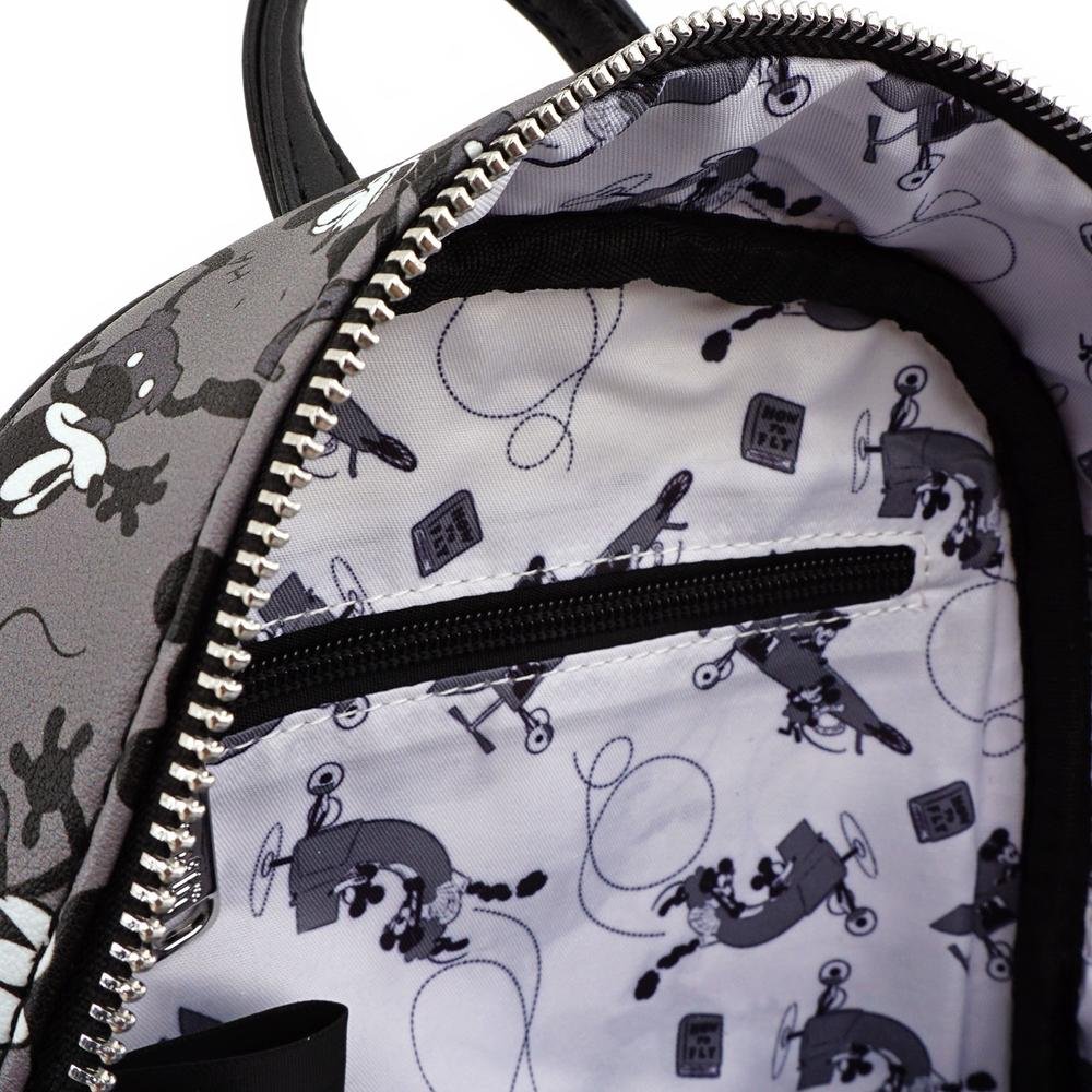 LOUNGEFLY X DISNEY MICKEY MOUSE PLANE CRAZY MINI BACKPACK - INSIDE PRINT