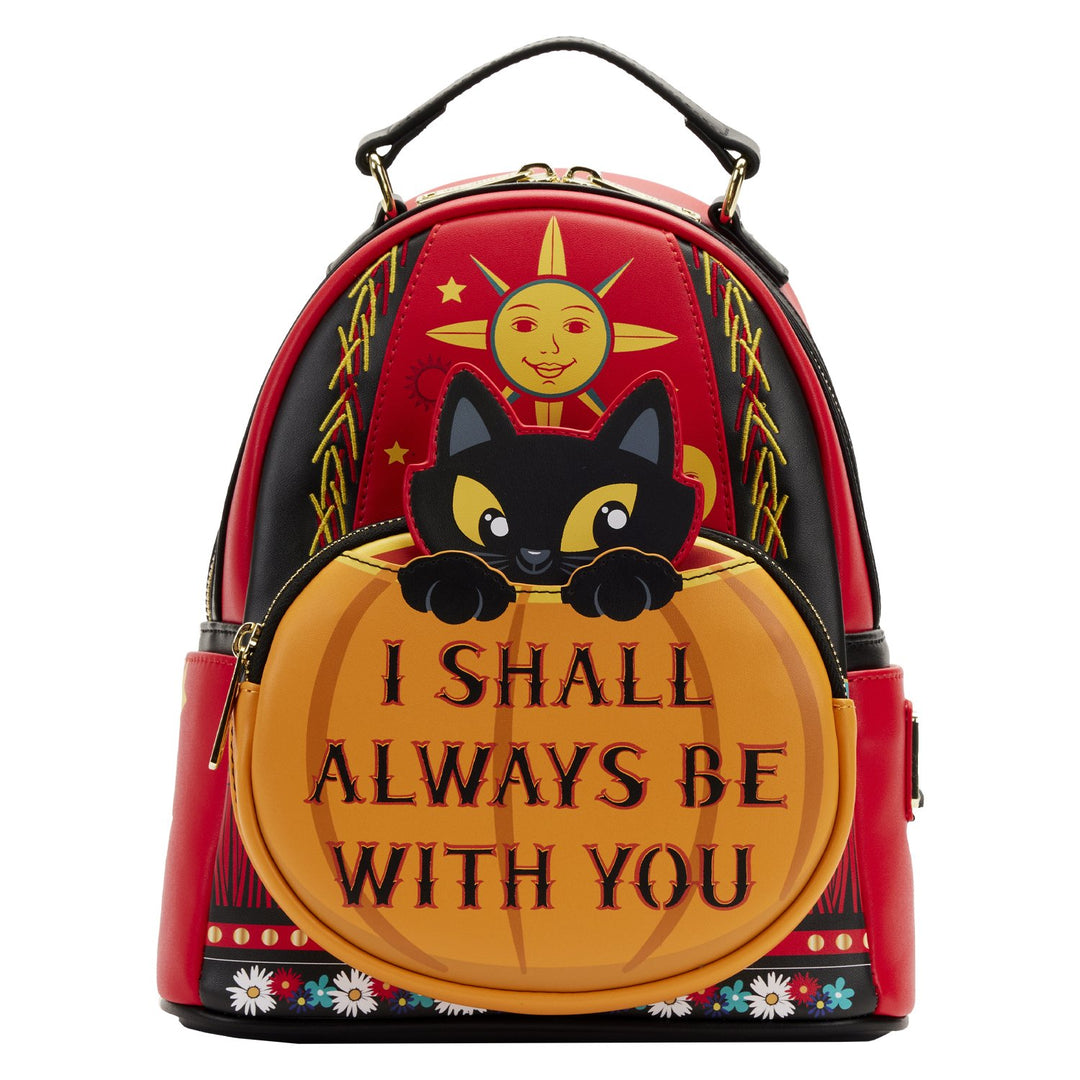 Loungefly Disney Hocus Pocus Dani Binx Mini Backpack - Front with Binx Up
