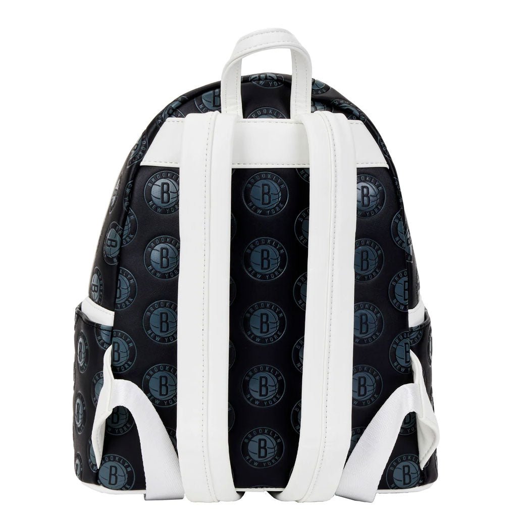Loungefly NBA Brooklyn Nets Debossed Logo Mini Backpack - Back