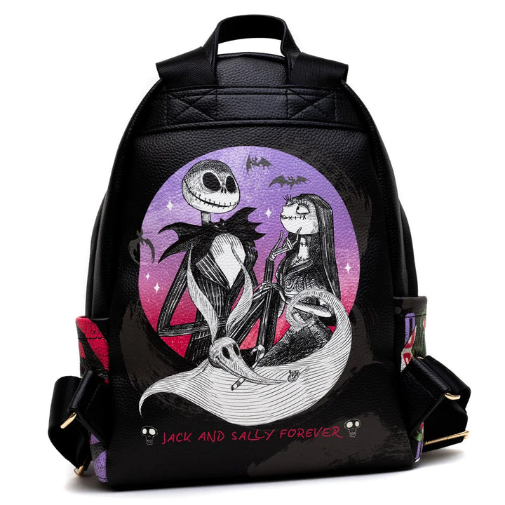 WondaPop High Fashion Disney Nightmare Before Christmas Jack and Sally Mini Backpack - Back Full
