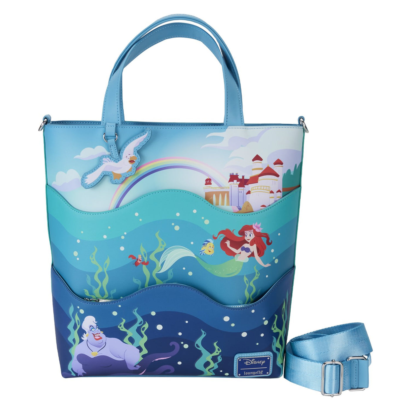 Loungefly Disney The Little Mermaid 35th Anniversary Life is the Bubbles Tote Bag - Front