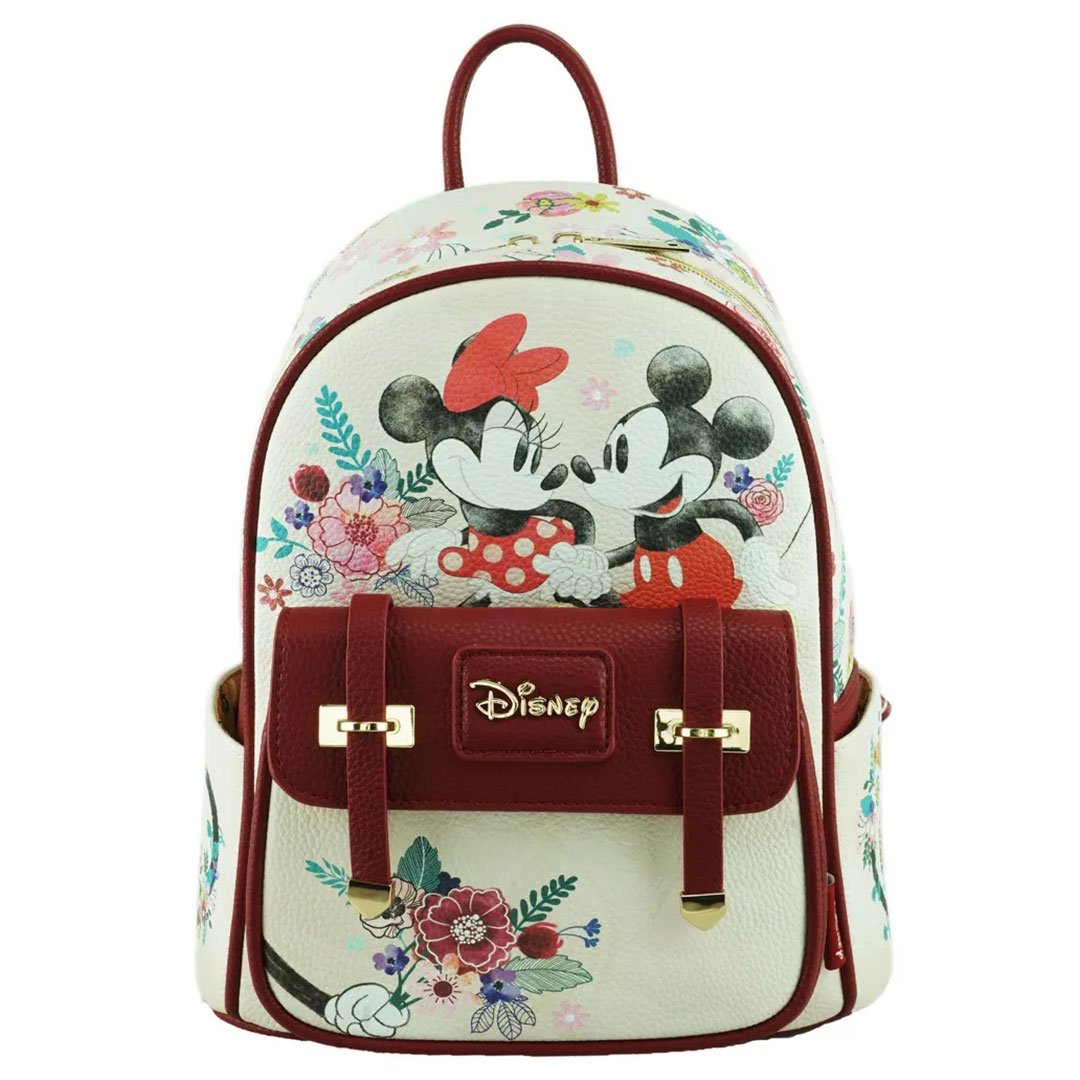 WondaPop Disney Mickey and Minnie Mouse Floral Mini Backpack - Front