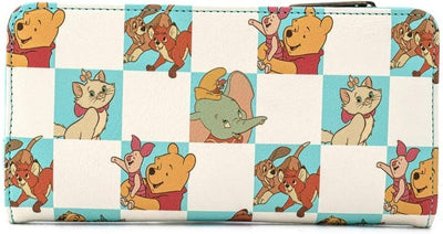 Loungefly Disney Classics Mint Checkered Allover Print Flap Wallet