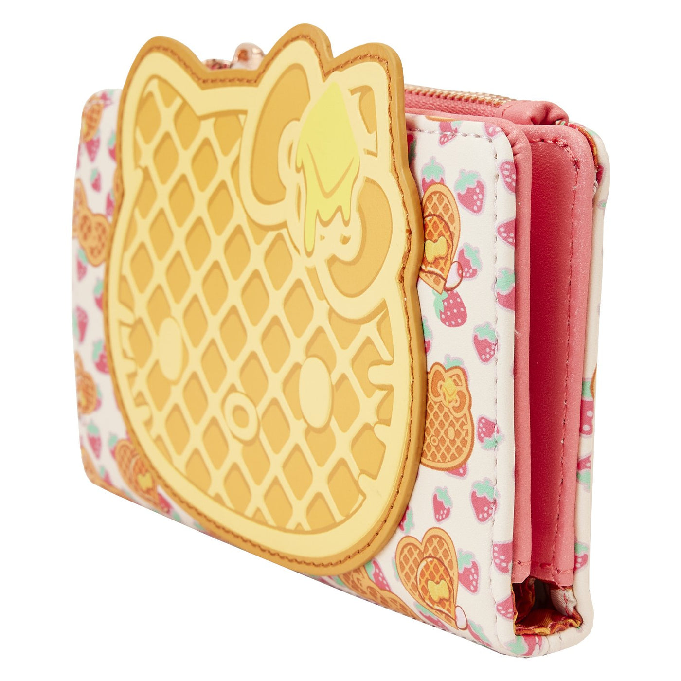 671803458154 - Loungefly Sanrio Hello Kitty Breakfast Waffle Flap Wallet - Side View