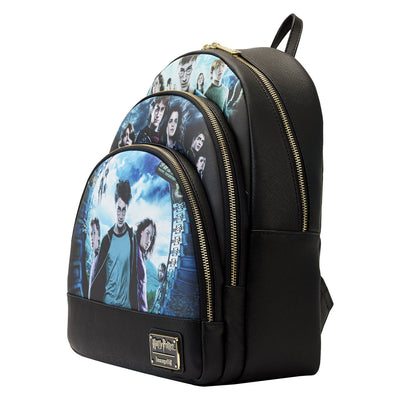 671803452121 - Loungefly Harry Potter Trilogy Series 2 Triple Pocket Mini Backpack - Side View
