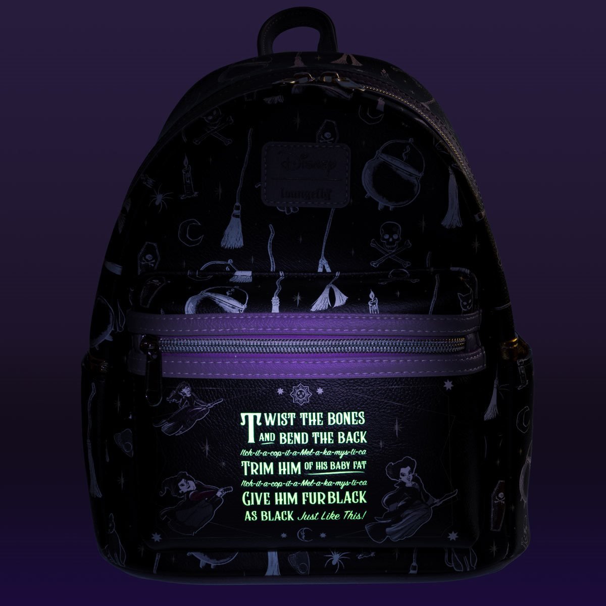 Loungefly Disney Hocus Pocus Glow in the Dark Spell Mini Backpack - Entertainment Earth Ex - Glow in the Dark