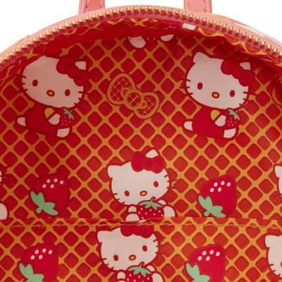 671803458147 - Loungefly Sanrio Hello Kitty Breakfast Waffle Mini Backpack - Interior Lining