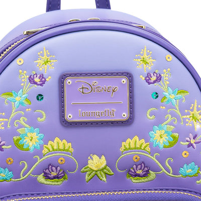 671803454217 - 707 Street Exclusive - Loungefly Disney Princess Dreams Series Tiana Mini Backpack - Pattern Close Up