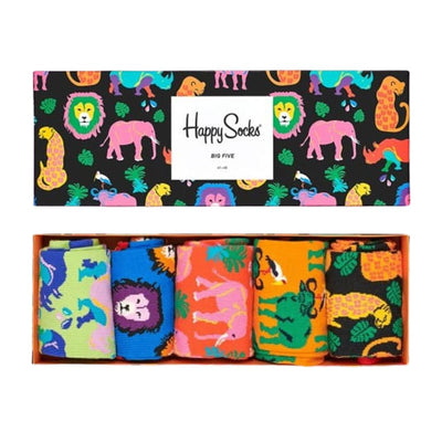 The Big 5 Animals Socks Gift Box Set - 5-Pack