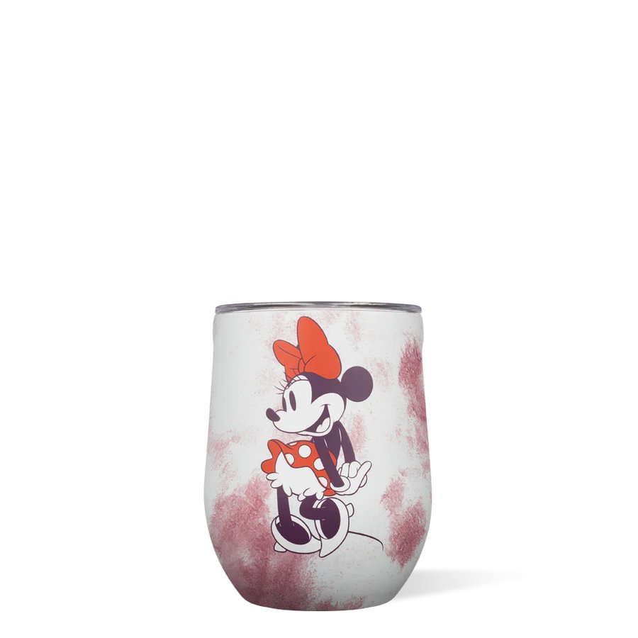 Corkcicle Disney Tie Dye Minnie Mouse 12oz Stemless Cup - Front