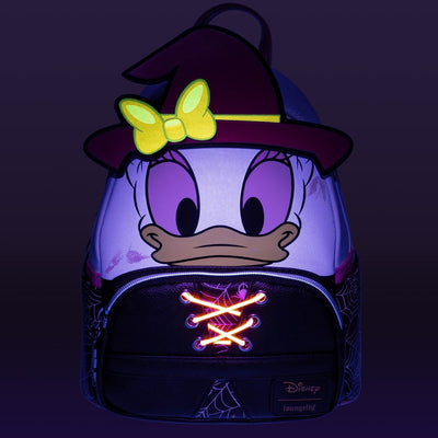 Loungefly Disney Daisy Duck Halloween Witch Mini Backpack - Entertainment Earth Ex - Loungefly mini backpack glow in the dark