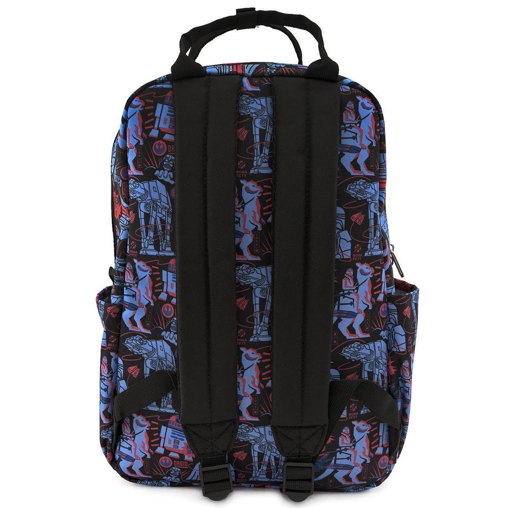 LOUNGEFLY X STAR WARS EMPIRE STRIKES BACK 40TH ANNIVERSARY AOP SQUARE NYLON BACKPACK - BACK