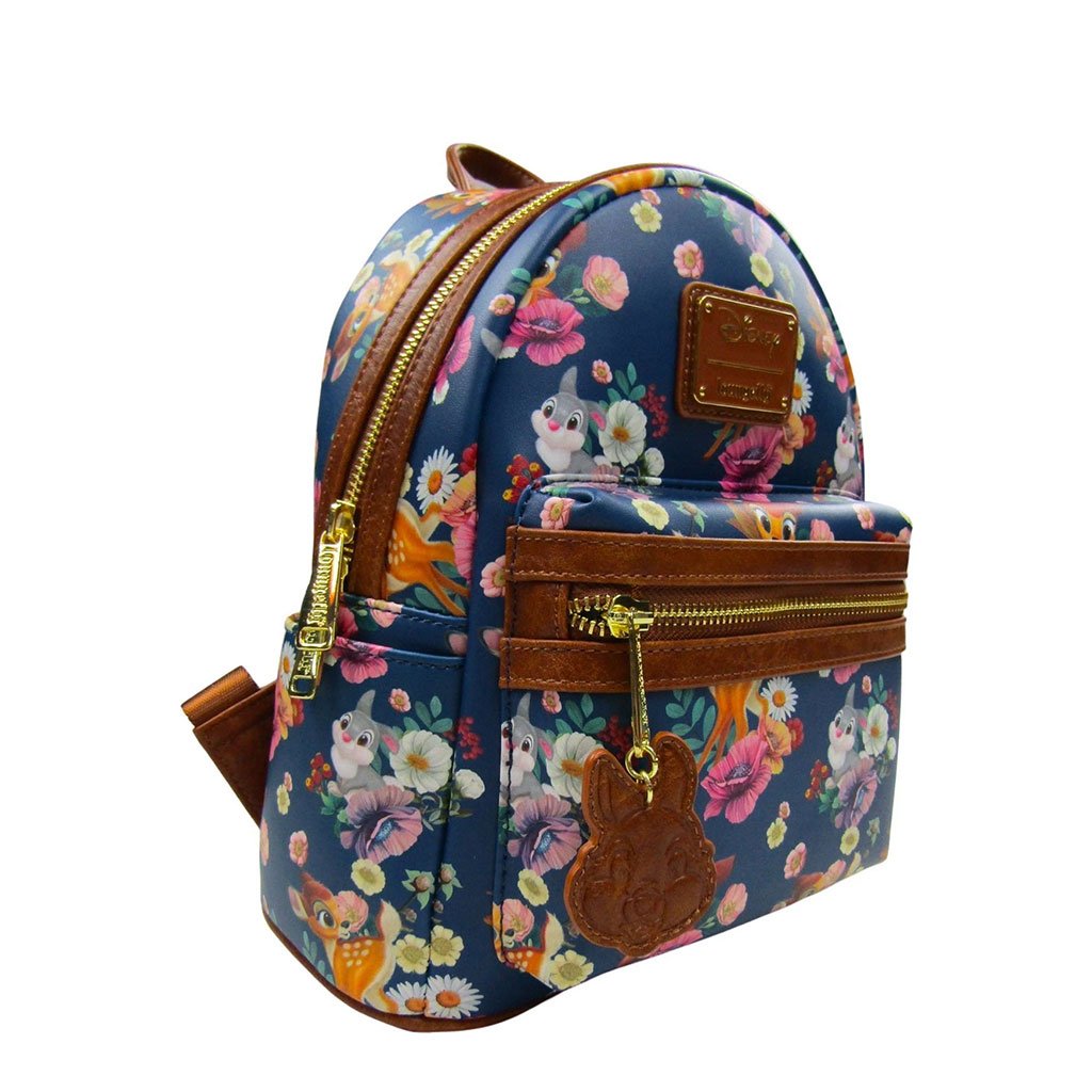 707 Street Exclusive - Loungefly Disney Bambi Floral Allover Print Mini Backpack - Side View