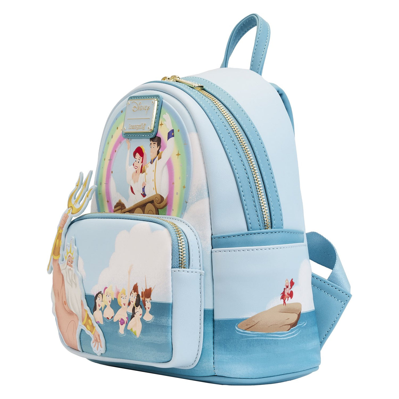 671803447431- Loungefly Disney Little Mermaid Triton's Gift Mini Backpack - Side View