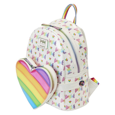 Loungefly Lisa Frank Logo Heart Detachable Rainbow Bag Mini Backpack - Top View
