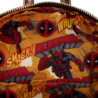 Loungefly Marvel Deadpool Metallic Collection Cosplay Mini Backpack - Interior