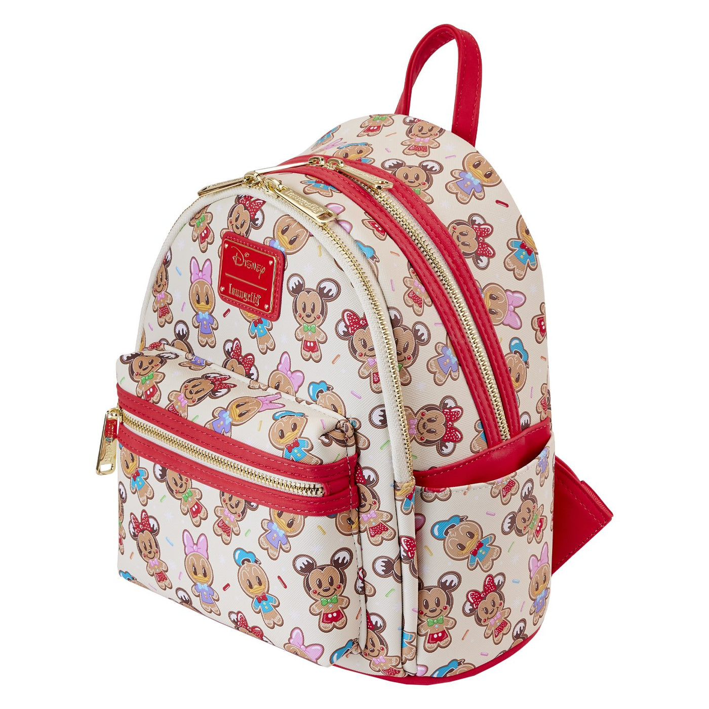Loungefly Disney Mickey and Friends Gingerbread Cookie Allover Print Ear Holder Mini Backpack - Top View