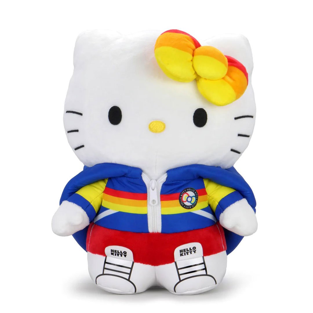 Kidrobot Sanrio 12.5" Hello Kitty Sports Plush Toy - Front hood down